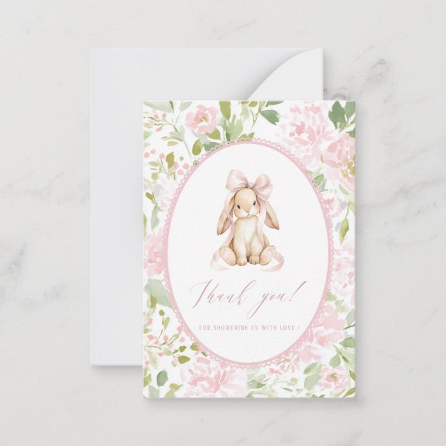 Elegant Watercolor spring wildflowerFlat Note Card (Front)