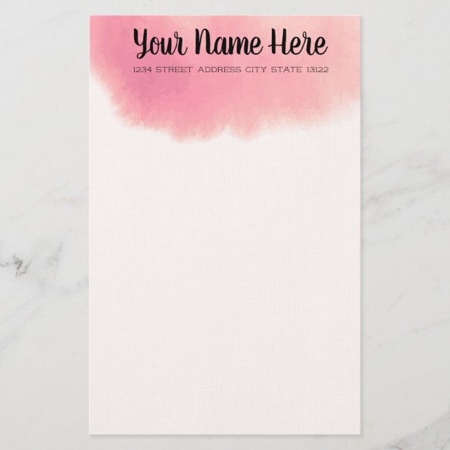 Elegant Watercolor Stationery (Front)