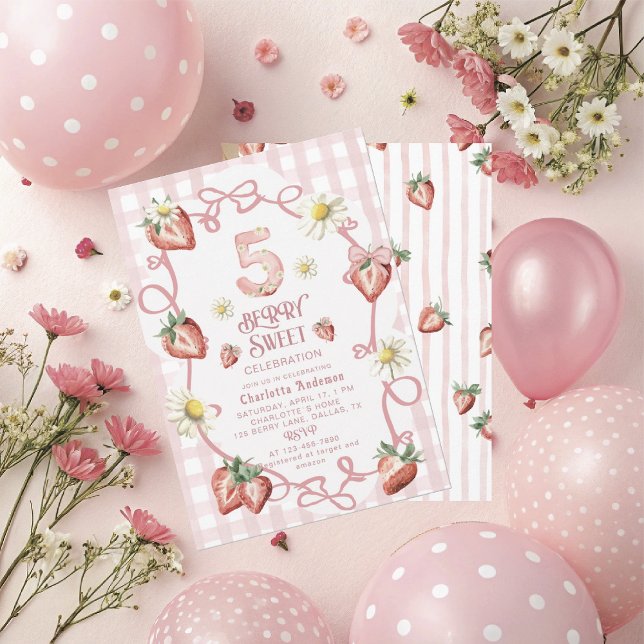 Elegant watercolor  strawberry biFlat Holiday Card (Creator Uploaded)