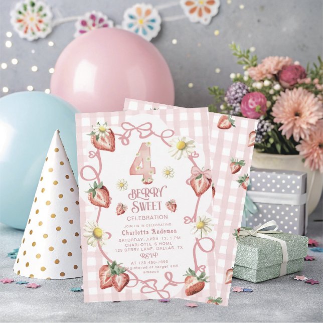 Elegant watercolor  strawberry biFlat Holiday Card (Creator Uploaded)