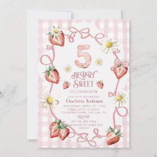 Elegant watercolor strawberry biFlat Holiday Card