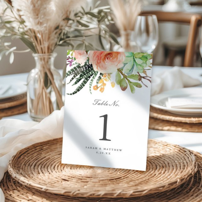 Elegant Watercolor Succulent | Wedding Table Number (Creator Uploaded)
