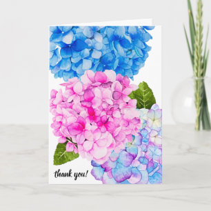 Elegant Watercolor Summer Flowers Thank You! Thank You Card