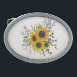 Elegant Watercolor Sunflower Bouquet Belt Buckle<br><div class="desc">Elegant Watercolor Sunflower Bouquet with greenery. Add a pop of colour to your daily decor.</div>
