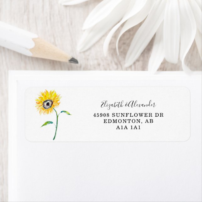 Elegant Watercolor Sunflower Wedding Script Chic (Insitu)