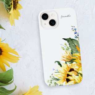 Elegant Watercolor Sunflowers Floral Personalized Case-Mate iPhone Case