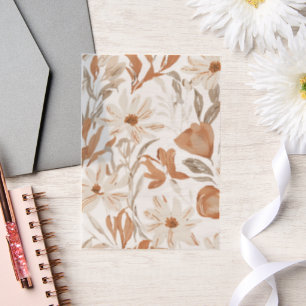 Elegant Watercolor Terracotta Floral Pattern  Vellum Invitations