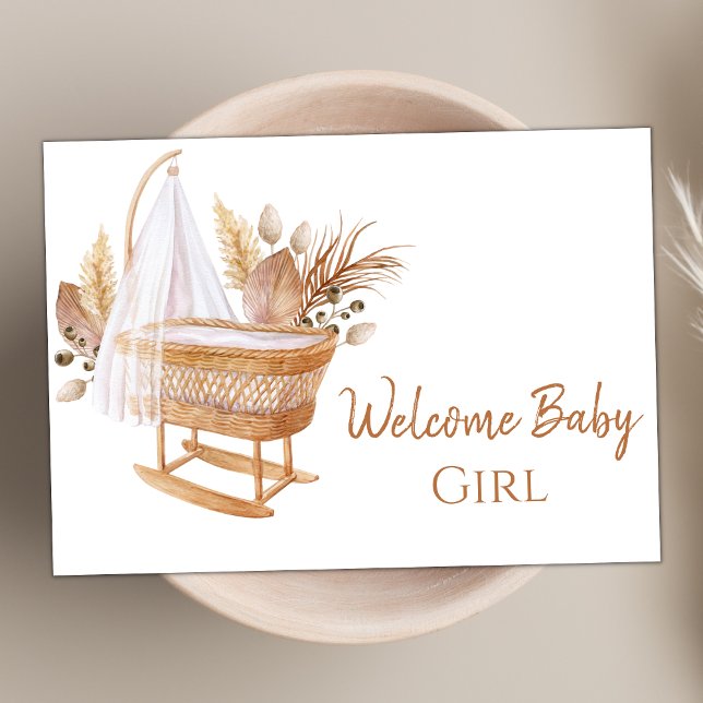 Elegant Watercolor Terracotta Modern Welcome Baby Card (Creator Uploaded)