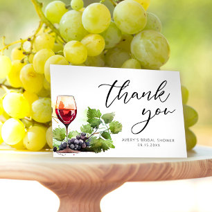Elegant Watercolor Thank you Wine Tasting Classic Card