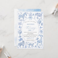 Elegant  Watercolor Toile Safari Chinoiserie anima