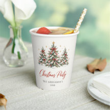 Elegant Watercolor Tree Christmas Party