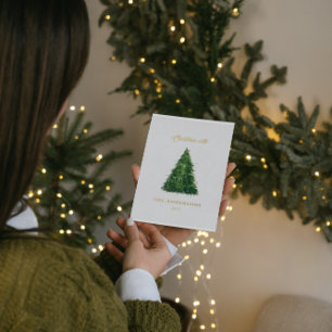 elegant watercolor tree christmas with holidays  h foil holiday postcard