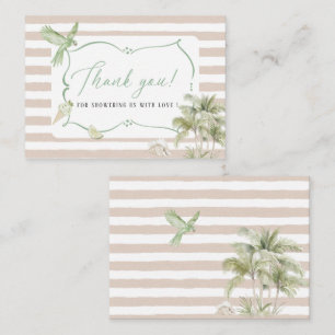 Elegant Watercolor Tropical Beach Palm Bridal show Card
