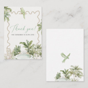 Elegant Watercolor Tropical Beach Palm Bridal show Card