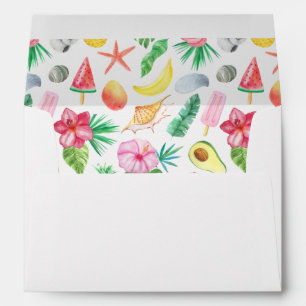 Elegant Watercolor Tropical Flowers Personalised Envelope