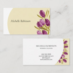 Elegant Watercolor Tulip Flowers Professional Business Card