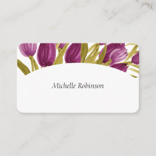Elegant Watercolor Tulip Flowers Professional Business Card