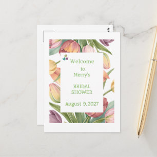 Elegant Watercolor Tulips  Postcard