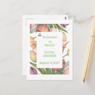 Elegant Watercolor Tulips  Postcard