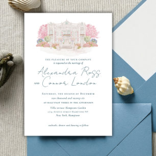 Elegant Watercolor Villa Script Wedding  Invitation