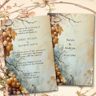 Elegant Watercolor Vineyard Wedding Invitation Stationery