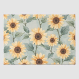 Elegant Watercolor Vintage Sunflower Tissue Paper