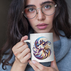 Elegant Watercolor Virgo Zodiac Custom Mug