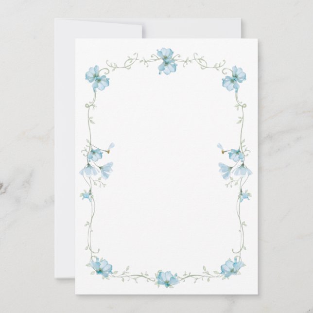 ⁠Elegant Watercolor  Wedding Invitation (Front)