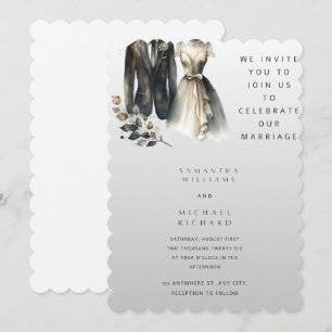Elegant Watercolor Wedding Invitation – Modern Arc