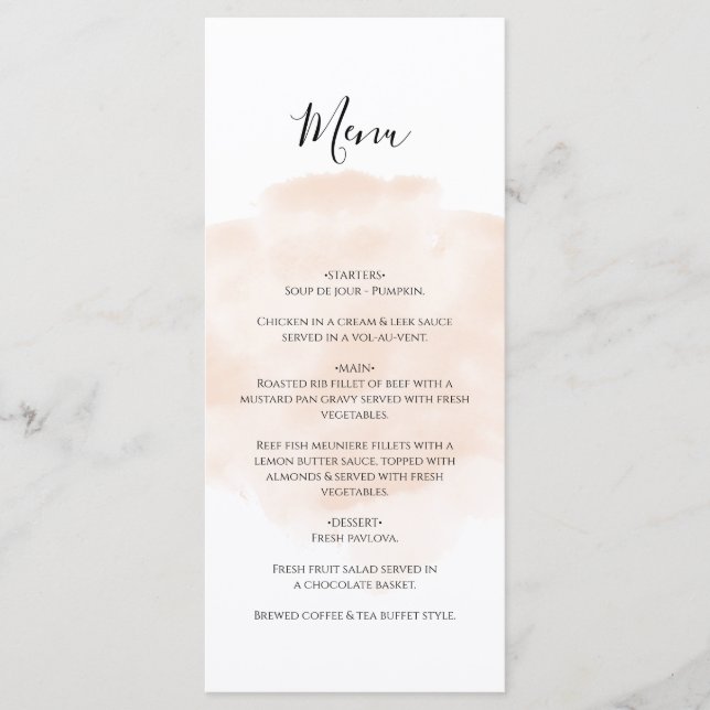Elegant Watercolor Wedding Menu (Front)