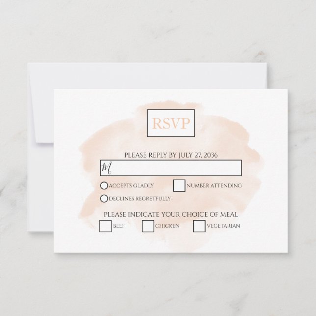 Elegant Watercolor Wedding RSVP Cards (Front)
