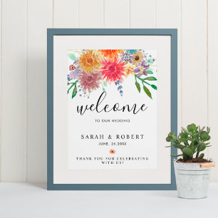 Elegant Watercolor Welcome to Our Wedding Poster
