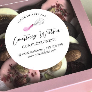 Elegant Watercolor Whisk Baked With Love Catering Classic Round Sticker