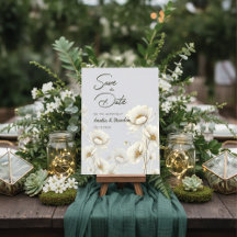 Elegant Watercolor White Floral Wedding