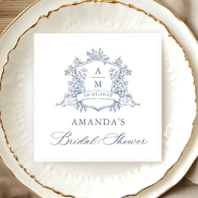 Elegant Watercolor Wild Flowers Bridal Shower Napkin (Creator Uploaded)