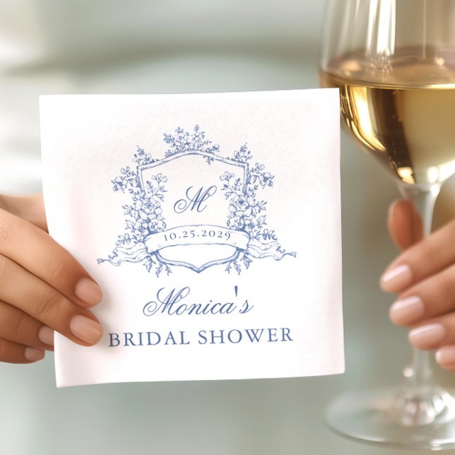 Elegant Watercolor Wild Flowers Bridal Shower Napkin (Creator Uploaded)