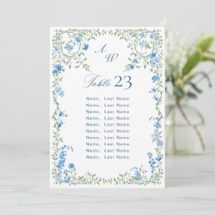 Elegant Watercolor Wild Flowers Table Number Cards