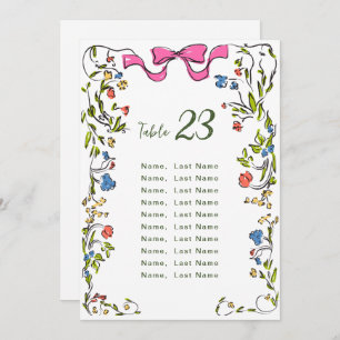 Elegant Watercolor Wild Flowers Table Number Cards