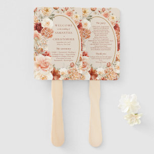 Elegant watercolor wild garden flowers program hand fan