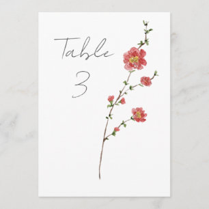 Elegant Watercolor Wild Roses Table Number