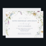 Elegant Watercolor Wildflower 90th Birthday Invitation<br><div class="desc">Elegant Watercolor Wildflower 90th Birthday Invitation</div>