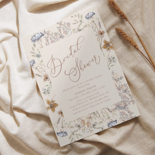 Elegant Watercolor Wildflower Bridal Shower  Invitation (Creator Uploaded)