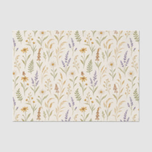 Elegant Watercolor Wildflower Chic Floral Pattern Tissue Paper