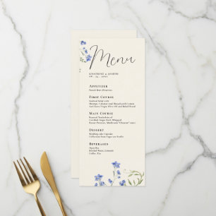 Elegant Watercolor Wildflower Details Menus