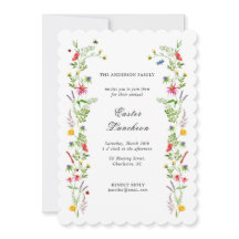 Elegant watercolor wildflower Easter luncheon