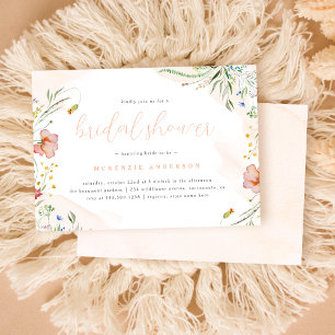 Elegant Watercolor Wildflower Floral Bridal Shower Invitation