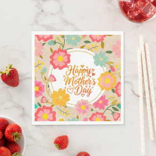 Elegant Watercolor Wildflower Floral Mother’s Day Napkin
