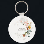 Elegant Watercolor Wildflower Garden Wedding  Key Ring<br><div class="desc">Throw all caution to the wind with this elegant watercolor wildflower garden theme.  Easily customise your personal information of choice to make it your own.</div>