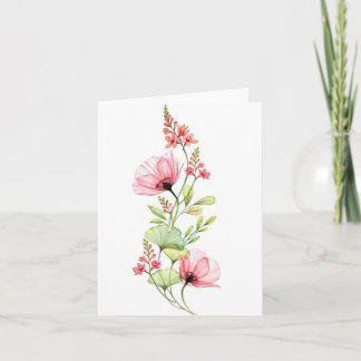 Elegant Watercolor Wildflower Greeting Card