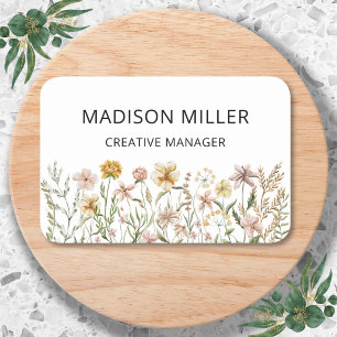 Elegant Watercolor Wildflower Meadow Floral Name Tag
